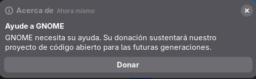 Ventana emergente de donación