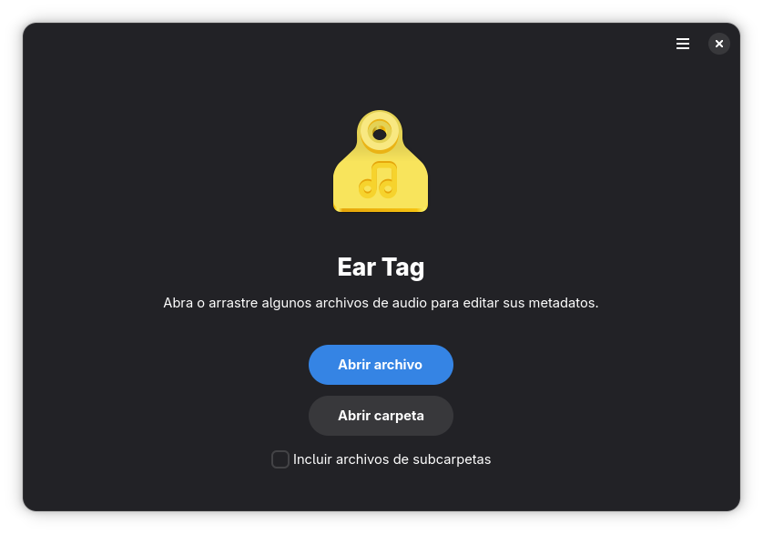 Pantalla principal de Eartag