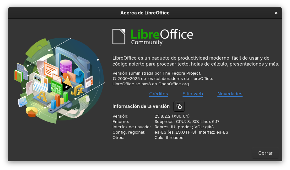 Versión de LibreOffice