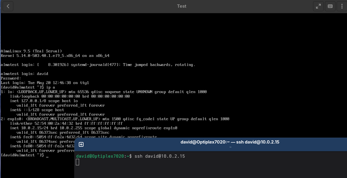 Intentando acceder a la VM por SSH via NAT