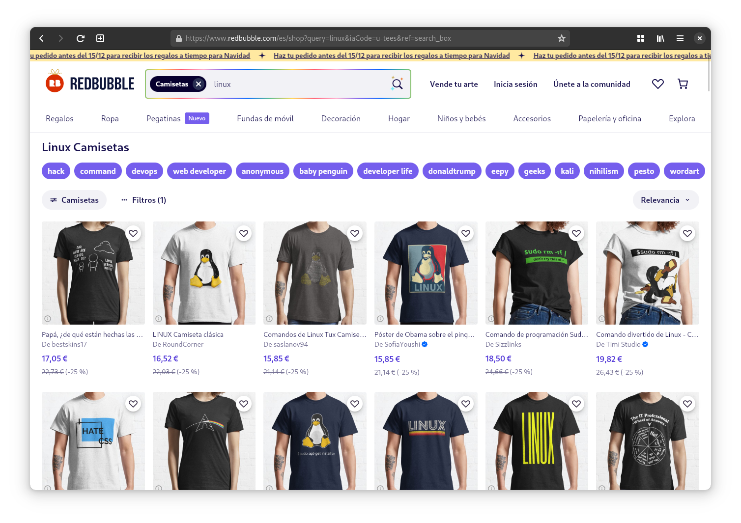 Web de camisetas