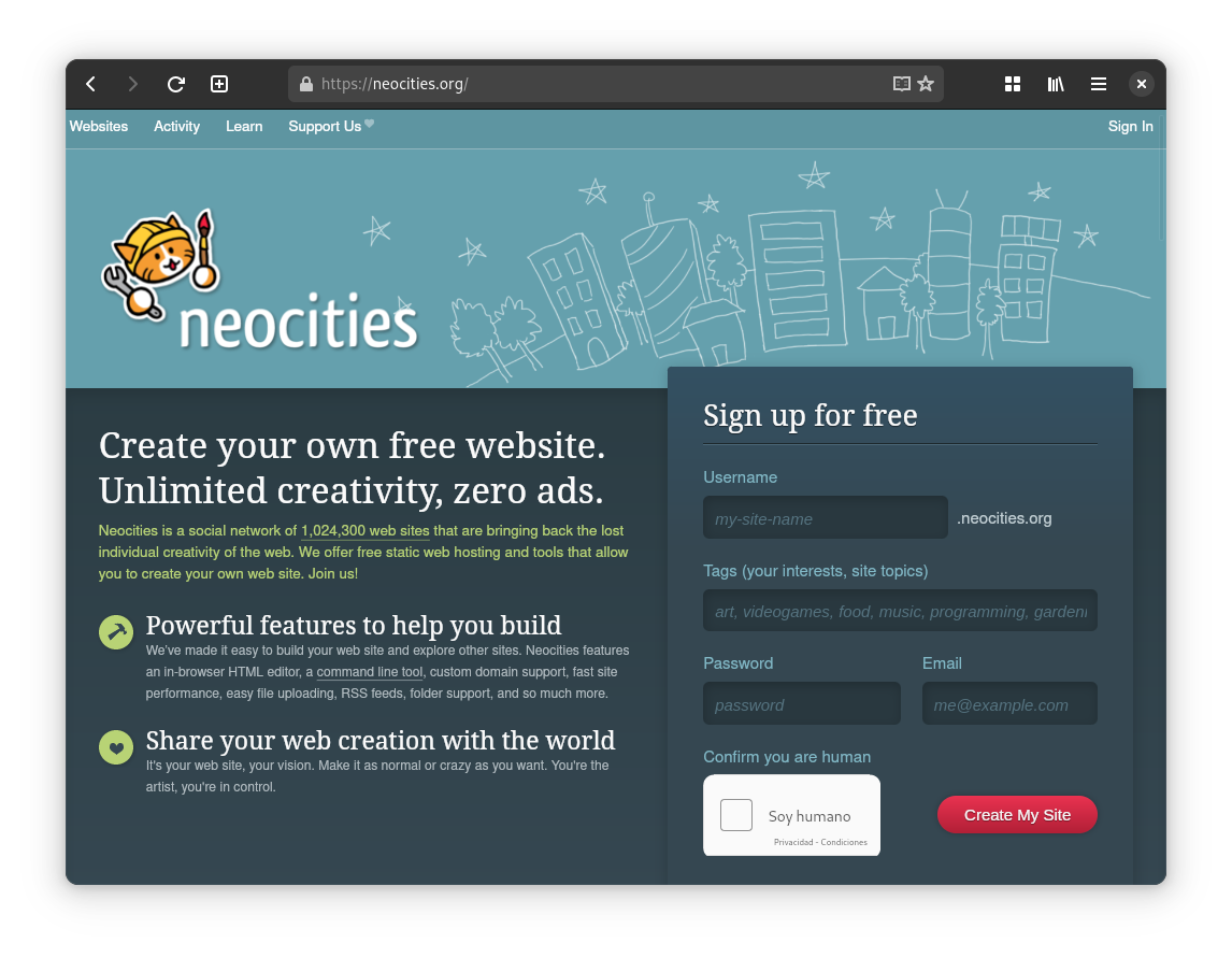 Web de Neocities