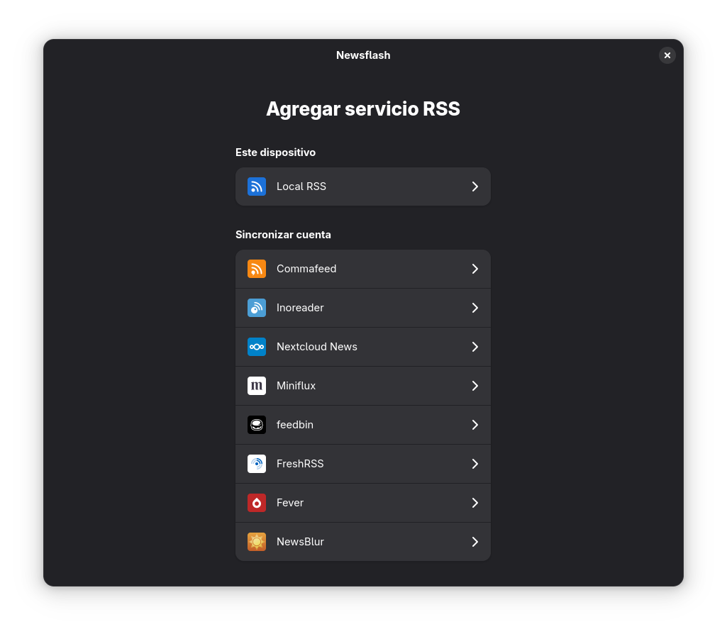 Sincronización con servicios web