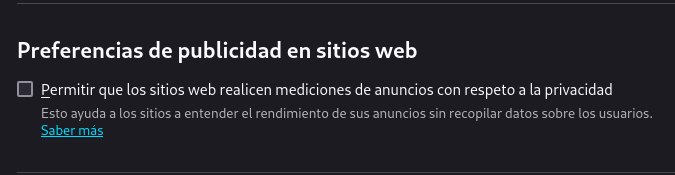 Preferencias de publicidad en sitios web