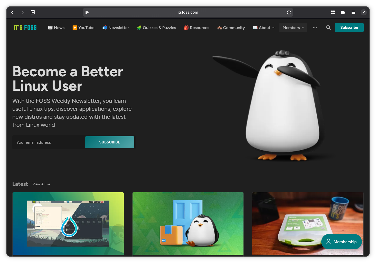 Pantalla principal de Gnome Web