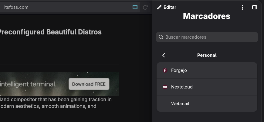 Menú de marcadores